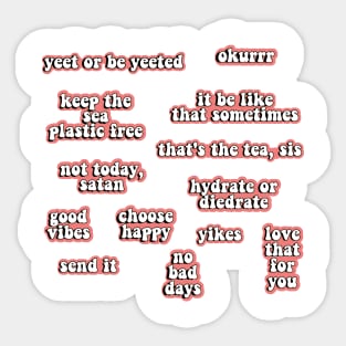 Pink Quotes Pack Sticker